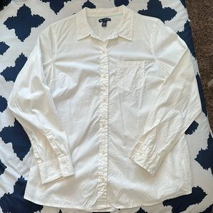 Large White Gap Boyfriend Fit Button Down